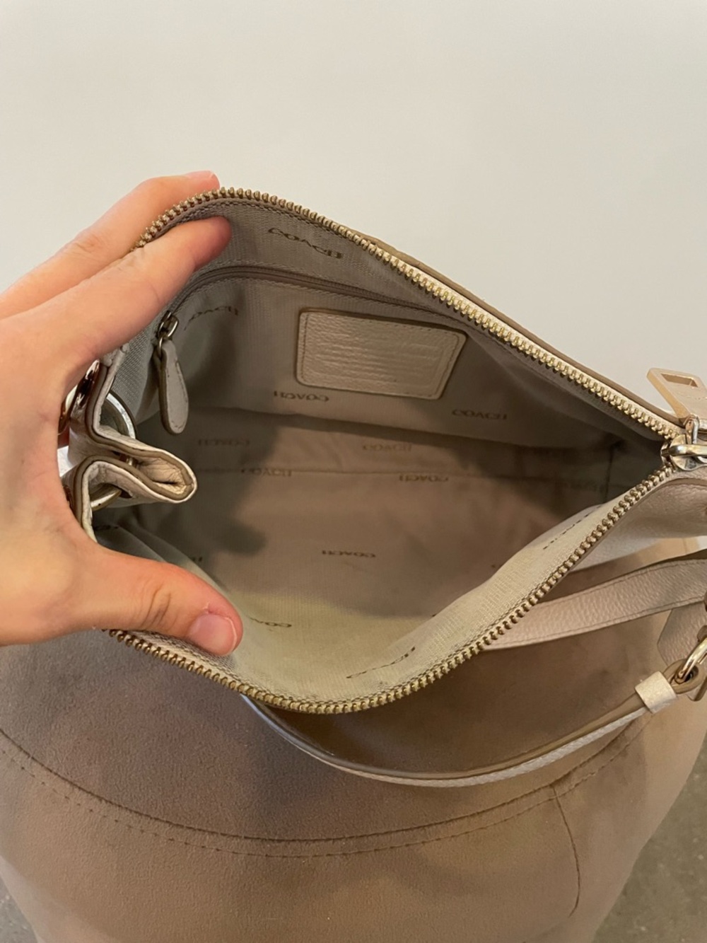 Coach Charley Leather Shoulder Bag with Embossed Carriage - Picture 4 of 12